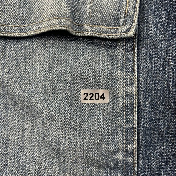 Vintage Pelle Pelle Jacket Mens XL Denim Jean Mark Buchanan Coat y2k Hip Hop Rap - Picture 13 of 13